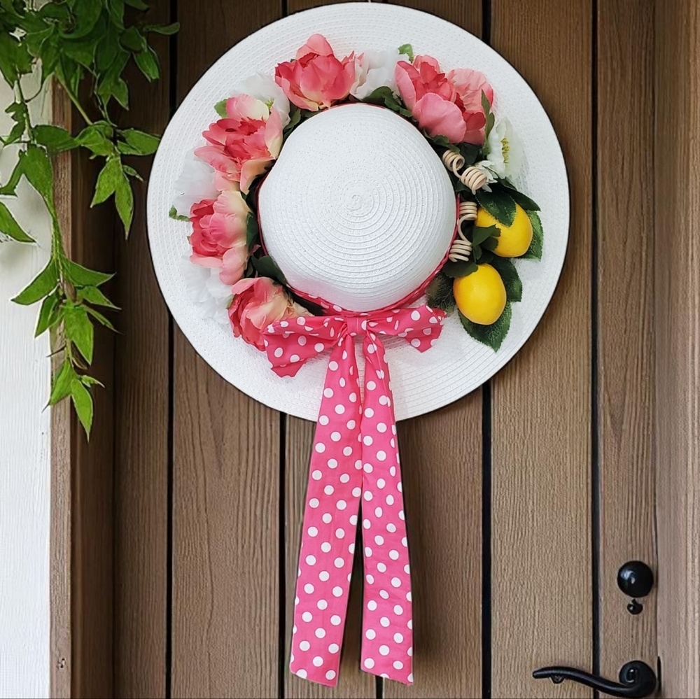 Homecrafted Decorative Floral Sun Hat Door / Wall Hanger Decor